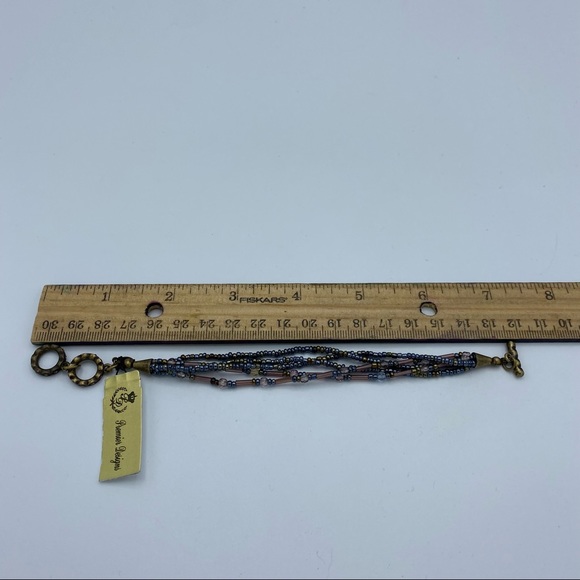 NEW Premier Designs Allegro Peacock Color Seed Bead Multi Strand Crystal Toggle - Picture 4 of 13